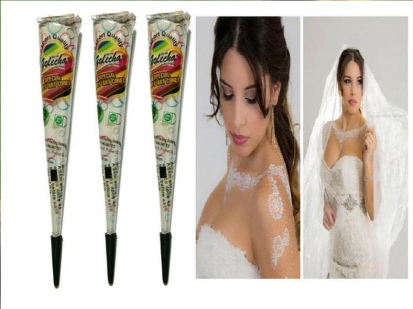 Tatuajes de henna entera, pintura facial de pasta blanca, pigmentos de pintura corporal de henna, planta de pluma de tatuaje de henna en fiesta de boda en la India 3536215