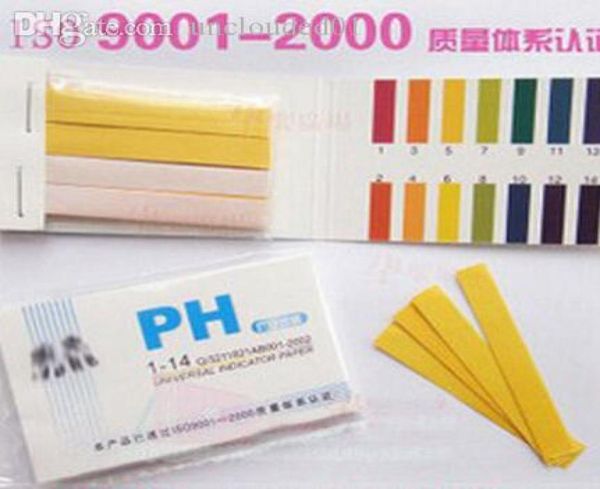 WholeHigh Quality Gamme complète 114 Bandes de papier de test de tournesol 80 bandes PH Testeur de papier Indicateur PH Partable Mètres Analyseurs9783957