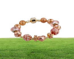 WholeHigh Quality Rose Gold Braclets armbanden Charms European Diy Bangle armbanden vrouwen cadeau voor liefhebbers Girlfriends8707095