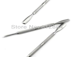 En acier inoxydable en acier inoxydable à 2 voies 145 cm Pusteur cuticule pusteur à ongles Spoon Remover Manucure Pédicure Nail Art Tool T3245375173