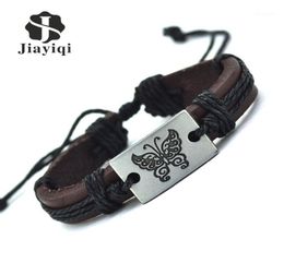 WholeJiayiqi 2016 Fashion Cuff Charm Classic Rope Leather Bracelets Bangles Vintage Butterfly Bracelet For Women Jewelry19066472