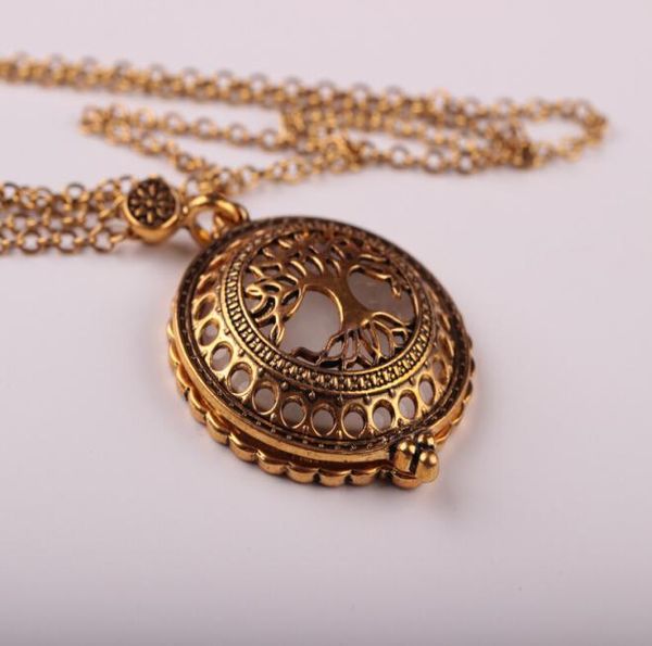 WholeLife – pendentif loupe d'arbre, longs colliers Vintage ajourés, bijoux plaqués Bronze pour femmes 4378497