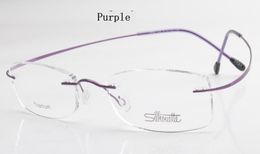 Wholeluxurybrand silhouette titanium rimless optical lunettes sans vis de prescription de vis de vis