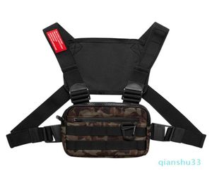 Wholemen Tactical Taille Bag Tactical Pack Hip Hop Function Vest Creamouflage Borst Rig Pack Outdoor Hunting Bag Zwart Whi2238181