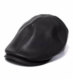 WholeMens Ivy Cap Faux Cuir Bunnet Newsboy Béret Cabbie Gatsby Flat Golf Hat279O2816140