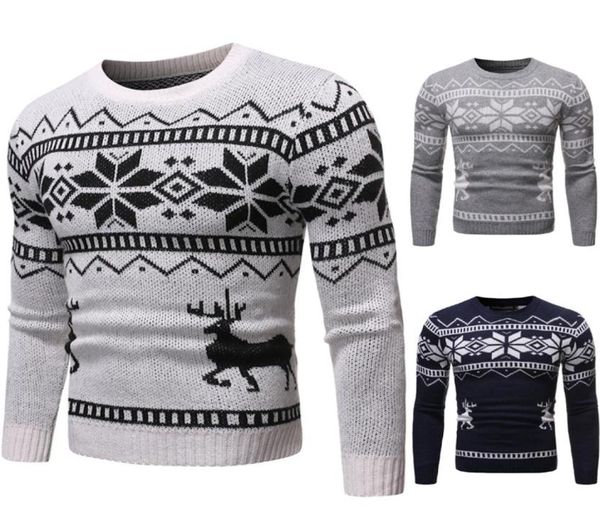 WholeMens Vintage novedad jersey estampado suéter Navidad Rudolph invierno Fairisle Coat2338031
