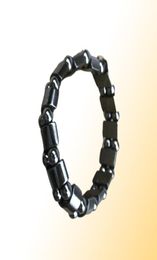 WholeNAB031 1 pc haute qualité hommes femmes noir naturel magnétique hématite thérapie arthrite perles Bracelet 18 cm 7090595
