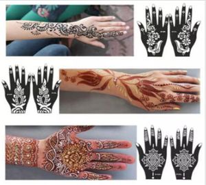 WholeNew 1 stks India Henna Tijdelijke Tattoo Stencils Voor Hand Been Arm Voeten Body Art Template Body Decal Voor Bruiloft NB137 6068597