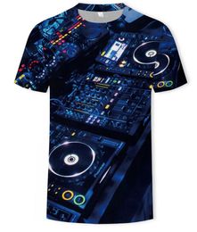 Wholenew Fashion Couples Men Femmes DJ Disc Player Men Rock Disco Party DJ Funny 3D Print Unisexe Vêtements Casual Tshirts DX0191404165