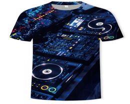 Wholenew Fashion Couples Men Femmes DJ Disc Player Men Rock Disco Party DJ Funny 3D Print Unisexe Vêtements Casual Tshirts DX0194000704