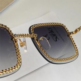 Wholenew Fashion Des lunettes de soleil Chaîne carrée carrée de connexion sans cadre UV400 Protection Eyewear populaire Sungla9256823