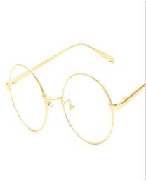 СовершенноНОВАЯ корейская ретро золотая оправа для очков в полной оправе, тонкая МЕТАЛЛИЧЕСКАЯ ОБРАЗНАЯ СТИЛЬ, винтажные очки, круглые компьютерные очки УНИСЕКС blac2516487