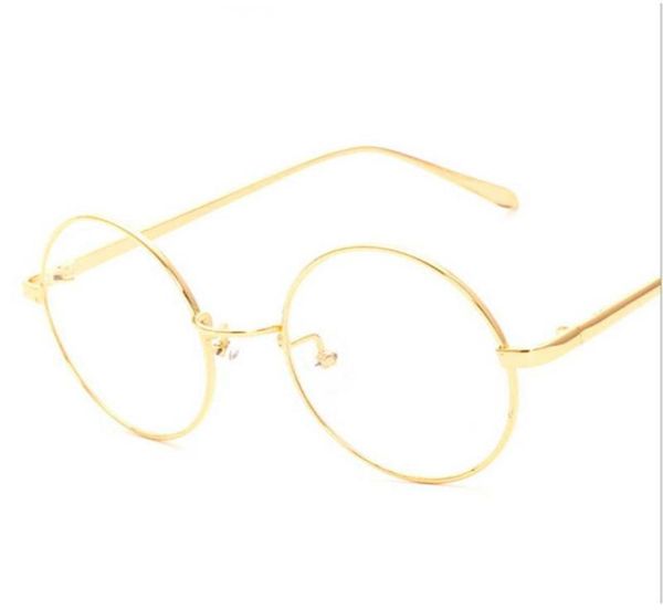 WholeNEW coreano retro borde completo marco de anteojos dorado nerd fino METAL PREPPY STYLE gafas vintage computadora redonda UNISEX blac2906628