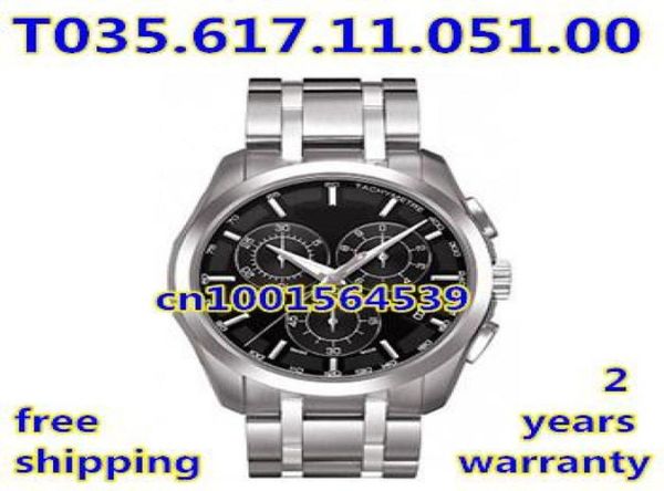 Wholenew Sapphire Glass eta Quartz Movement Men039s Sports Black Dial Chronograph Watch T0356171105100 T035 Original3748072