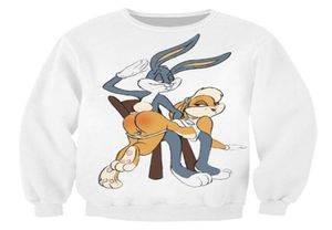 Wholenewest mode damesmen koppels bugs bunny looney tunes grappige 3D geprinte casual sweatshirts hoody tops mm019001387