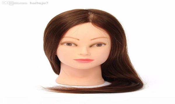 WholeProfessional coiffure poupées tête femme Mannequin style formation tête 100 vrais cheveux humains de haute qualité 24 pouces 3344601