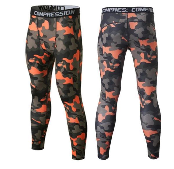 Pantalons de compression de compression camo camo sèche