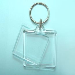 En gros pas cher blanc acrylique carré Po porte-clés insérer 1 5 '' 1 5 '' Po porte-clés 2000 pièces LOT Shipp308J