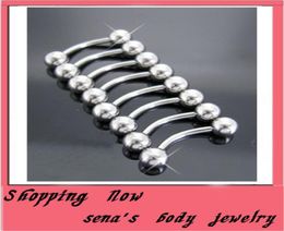 Joyas de cuerpo perforadoras de los empleados 100pcslot Mezcla de 3 tamaño anillo de labios de acero Banana Barra de barra Joyería9373214