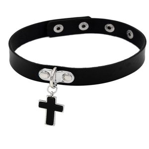 Sexy Colliers Sexy Cross Pendentif Dark Punk Robinker Pour Femmes Réglable Soft Pu En Cuir mignon Goth Bijoux