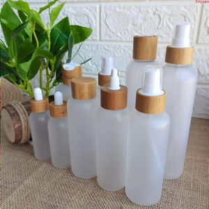 Wholesal 100Pcs Empty Plastic Skin Care Lotion Containers Cream Jar For Spray Cosmetic Packaging Bottles With Bamboo Capgoods Sjtwp