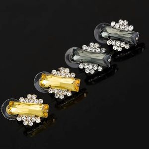 En gros noir jaune pierres précieuses boucles d'oreilles de charme pour les femmes designer de luxe glacé bling diamant clous d'oreille mode gemme strass bijoux cadeau