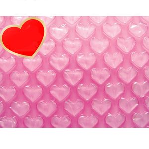 Venta al por mayor-0.3 * 60 m Nuevo paquete de amortiguación en forma de corazón Rollo de burbujas Aire Envoltura de embalaje inflable Bolsa de espuma Protección Envío Rollos de espuma