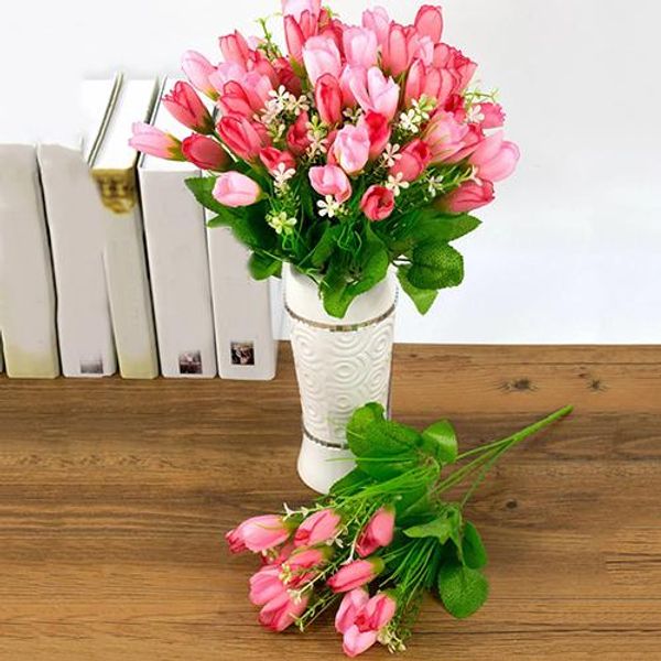 Vente en gros - 1 bouquet 15 têtes faux bourgeon de magnolia fleur artificielle fête de mariage décor à la maison magasin 48