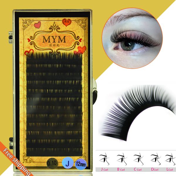 Vente en gros - Livraison gratuite1 pcs 0,05 J / B / C / D Extension de cils de vison Curl Thin and Soft Materail 3d 6d Voluming lashes Tray Lash