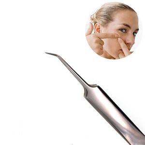 1 stks Roestvrijstalen pincet Eyemash-uitbreiding Acne-middelenverwijdering Veilige anti-statische cosmetica gereedschap Naald