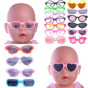 Groothandel 10 kleuren Doll Apparel Kleding Glazen passen 18 inch 43 cm geboren American Girl Accessories Diy Toy