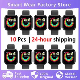 Groothandel 10 PCS Y68 Smart Watch voor Xiaomi Huawei Bracelet Men Women D20 Smartwatch Electronic Clock Fitness Monitor Verjaardag