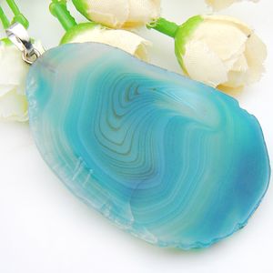 En gros 10 Pièces 1LOT Date Feu Naturel Agate Slape Geode Gem 925 Sterling Silver USA Israël Mariage Fiançailles Pendentifs Bijoux De Fête