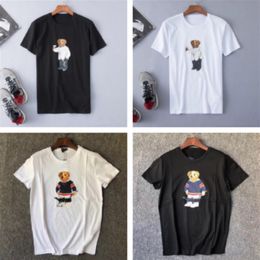 Vente en gros 100% coton Designer Polos de luxe pour femmes T-shirt à manches courtes pour hommes Casual Loose Funny Cool T-shirt avec American Bear Print s-3xl