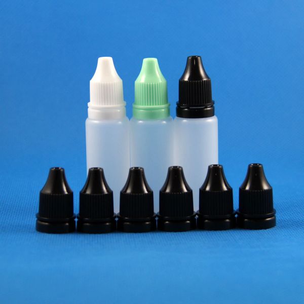 wholesale 100 piezas Botellas cuentagotas de plástico de 18 ml Evidencia a prueba de manipulaciones Puntas cuentagotas largas y delgadas E CIG Líquido Líquido ACEITE Jugo Vapor 18 ml LL