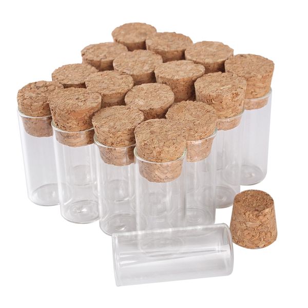 Tubes à essai de 3ml 16x35mm, 100 pièces, avec couvercles en liège, bocaux en verre, flacons en verre, petites bouteilles en verre pour bricolage, accessoire artisanal, vente en gros