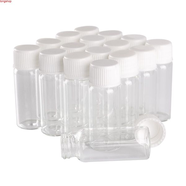 wholesale 100 piezas 4 ml 16 * 40 mm Botellas de vidrio transparente con tapas de plástico blancas Mini frascos pequeños Vialsgoods