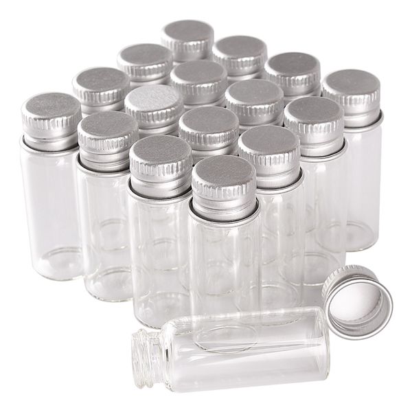 wholesale 100 pièces 4 ml 16 * 40 mm Bouteilles en verre avec bouchons en aluminium Mini bouteilles en verre Tiny Jars Vials
