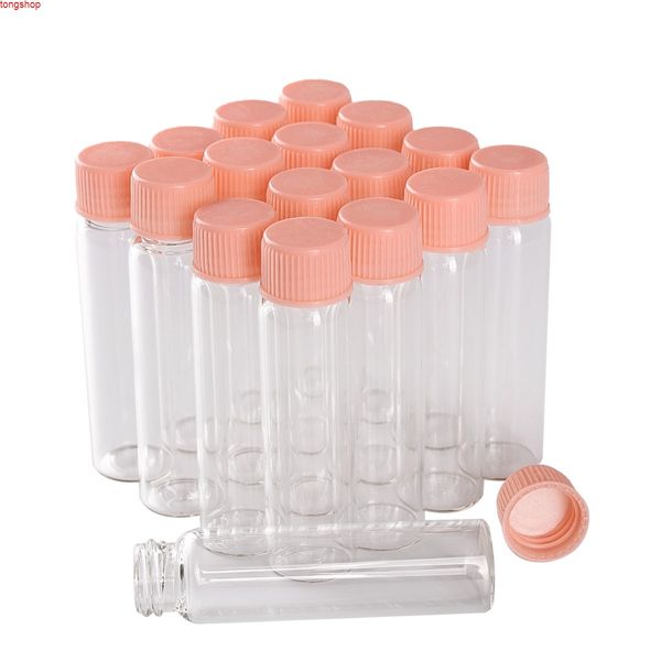 wholesale 100 piezas 6 ml 16 * 60 mm Botellas de vidrio vacías con tapas de plástico rosa Mini frascos pequeños Vialsgoods