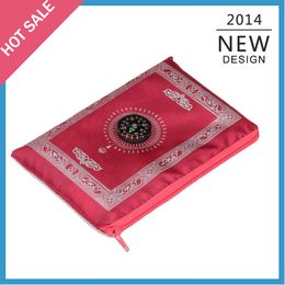 Groothandel 100 stuks / veel kleurrijke islamitische gebed Mat aanbidding tapijt + kompas in goedkope prijs, snelle levering door DHL