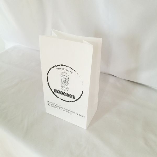 En gros 1000pcs / lot sac kraft de pain personnalisé pour faveur ouvert top cadeau emballage papier traiter sacs cadeaux avec votre 201015