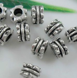 Envío Gratis, venta al por mayor, 1000 Uds., cuentas espaciadoras de aleación de plata tibetana para fabricación de joyas, 5x3mm
