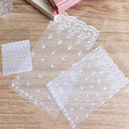 en gros de 1000pcs en dentelle blanche en dentelle auto-scellant cellophane Traiter les sacs à biscuits transparents sacs de bonbons op mars favor pour l'anniversaire de mariage zz