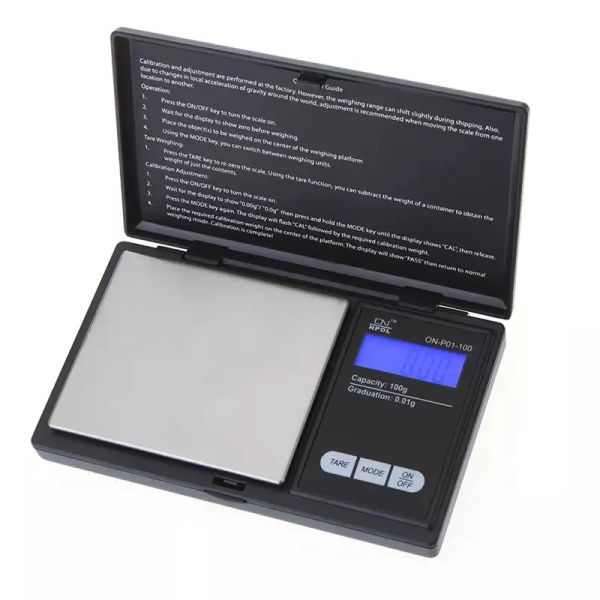 wholesale 100 g 0.01 g Mini LCD Balanza de bolsillo digital electrónica Joyería Balanza de pesaje de diamantes de oro Balanzas de peso en gramos