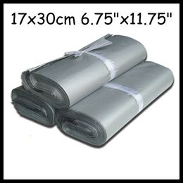 Groothandel-100 stks 17 * 30 cm Grote Poly Mailers Zilver Poly Bags Poly Enveloppen Mailing Tassen Express Shipping Enveloppen Plastic