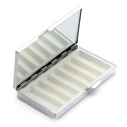 Groothandel 100 stks blanco rechthoek pillendozen metalen pillen container 7 roosters mini draagbare reiskoffer