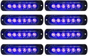Venta al por mayor 100 Uds azul 6 LED luces de posición lateral de coche ultrafinas para camiones lámpara de Flash estroboscópica LED luz de advertencia de emergencia intermitente
