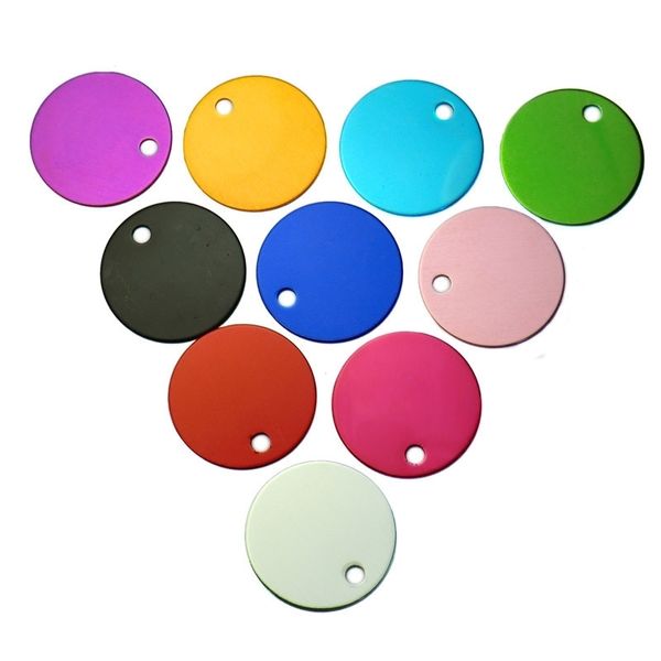 En gros 100pcs cercle chien Pet ID Tags nom personnalisé adresse numéro de téléphone pour chien ID Tag ronde gravure personnalisée Pet ID Tags Y200922