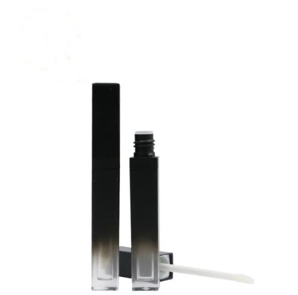 Venta al por mayor, 100 Uds., tubo de brillo de labios negro degradado vacío, contenedor de brillo de labios de 5ML, contenedor de aceite de labios de maquillaje, tubo de plástico SN2031