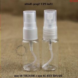 En gros 100pcs / lot 15ml PET liquide en plastique vaporisateur bouteille femmes cosmétique atomiseur couvercle transparent petit pot rechargeable quantité Xqvel